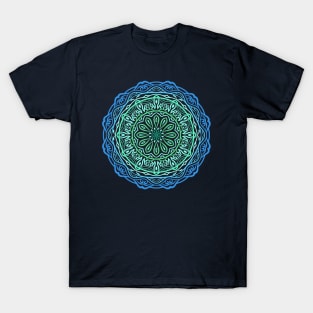 Blue Water Mandala Circular Pattern Element T-Shirt